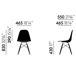 Eames Plastic Side Chair DSW RE Ahorn schwarz
