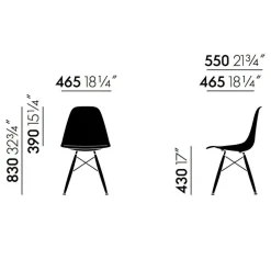 Eames Plastic Side Chair DSW Ahorn gelblich