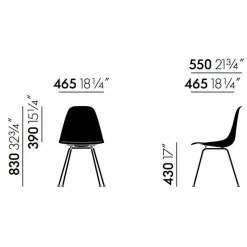 Eames Plastic Side Chair DSX Gestell weiß