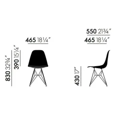 Eames Plastic Side Chair DSR RE Gestell meeresschaum grün