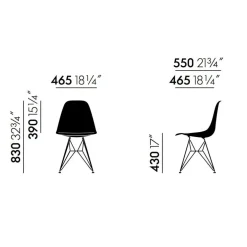 Eames Plastic Side Chair DSR verchromt