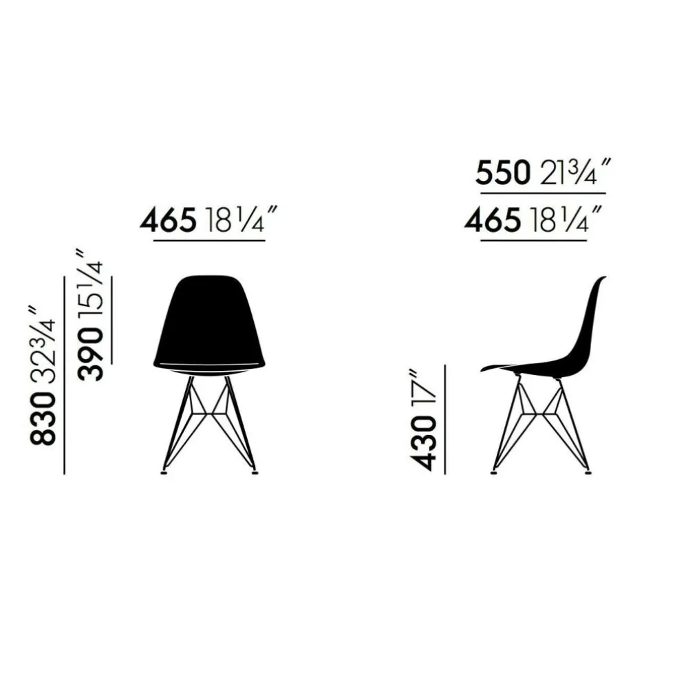 Eames Plastic Side Chair DSR verchromt