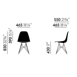 Eames Plastic Side Chair DSR Gestell schwarz