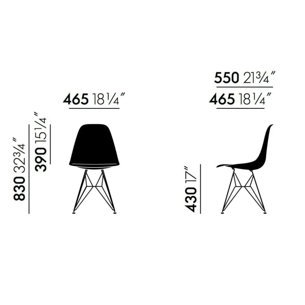 Eames Plastic Side Chair DSR RE Gestell schwarz