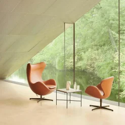Egg/ Das Ei™ Loungesessel Leder Gestell Braun Bronze