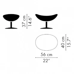 Egg/Das Ei™ Fußhocker Stoff Gestell Warm Graphite