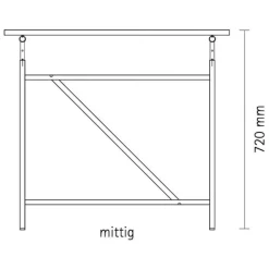 Eiermann 1 Tisch 200x90cm Gestell mittig 110x66x78cm