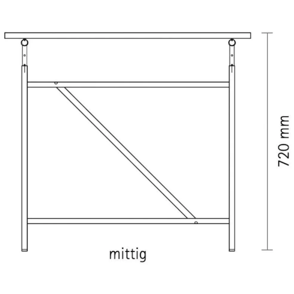 Eiermann 1 Tisch 200x90cm Gestell mittig 110x66x78cm