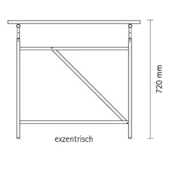 Eiermann 1 Tisch 180x90cm Gestell exzentrisch 110x66x78cm