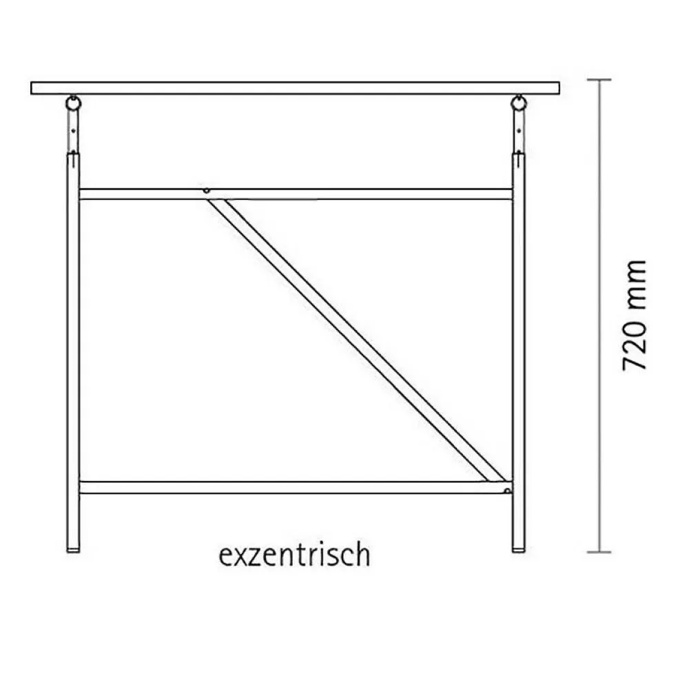 Eiermann 1 Tisch 180x90cm Gestell exzentrisch 110x66x78cm