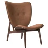 Elephant Lounge Sessel Leder Gestell dunkel gebeizte Eiche