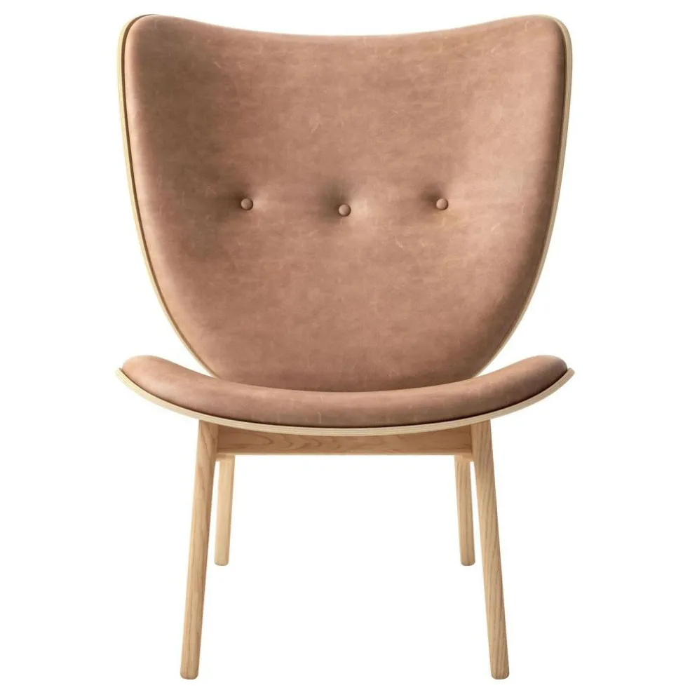 Elephant Lounge Sessel Leder Gestell Eiche Natur