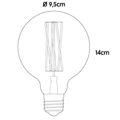 Elva LED E27 GLOBE FILAMENT 360° 6W =><noscript><img width=
