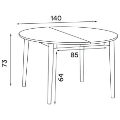 Expand Esstisch Ø140cm ausziehbar