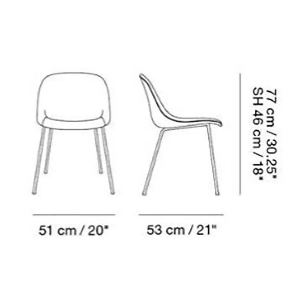 Fiber Chair Stuhl gepolstert mit Rohrgestell