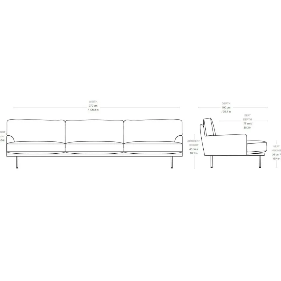 Flaneur 3-Sitzer Sofa