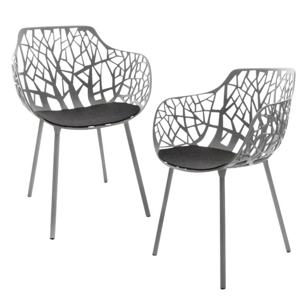 Forest Gartensessel 2er Set mit Sitzauflagen
