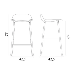 Form Barhocker Gestell Messing 65cm