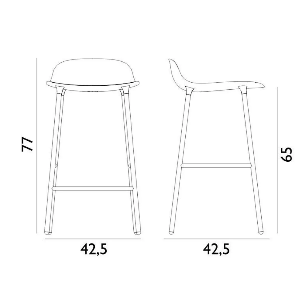 Form Barhocker Gestell Messing 65cm