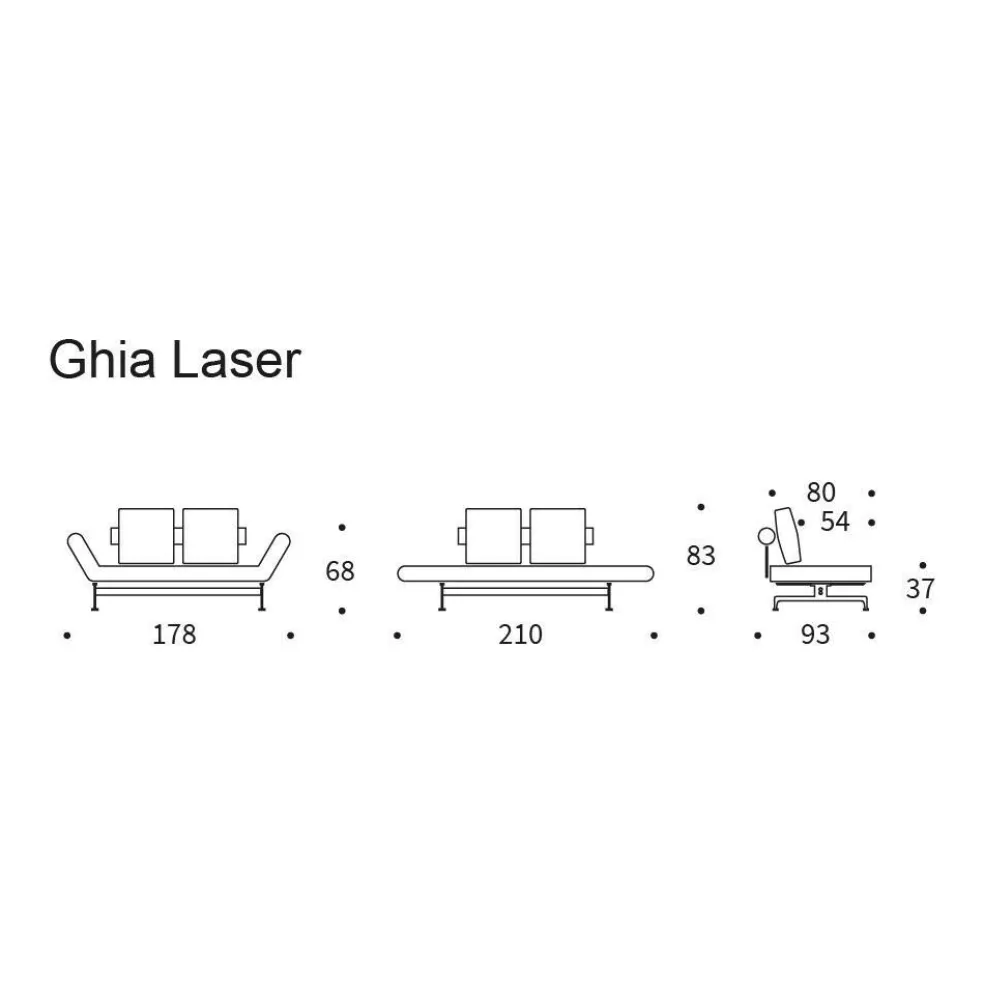 Ghia Laser Schlafsofa Stoff mit Ledermischung 210x93cm