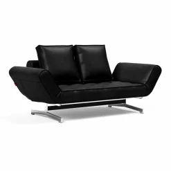 Ghia Schlafsofa Stoff-/Ledermischung Beine Stahl verchromt