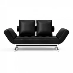 Ghia Schlafsofa Stoff-/Ledermischung Beine Stahl verchromt