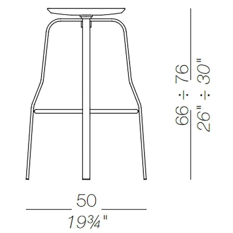 Giro S106 Hocker Sitzfläche Edelstahl 66-76cm