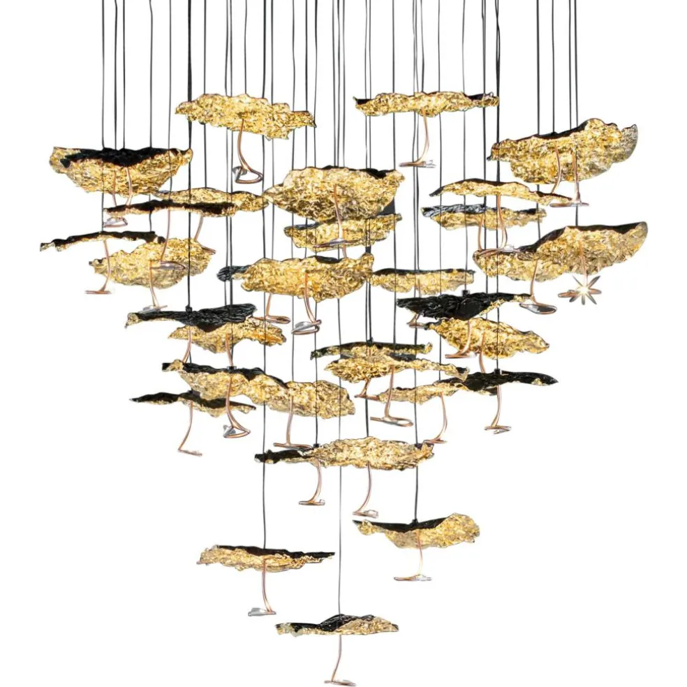 Gold Moon Chandelier LED Pendelleuchte