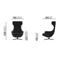 Grand Repos Sessel & Ottoman Stoff