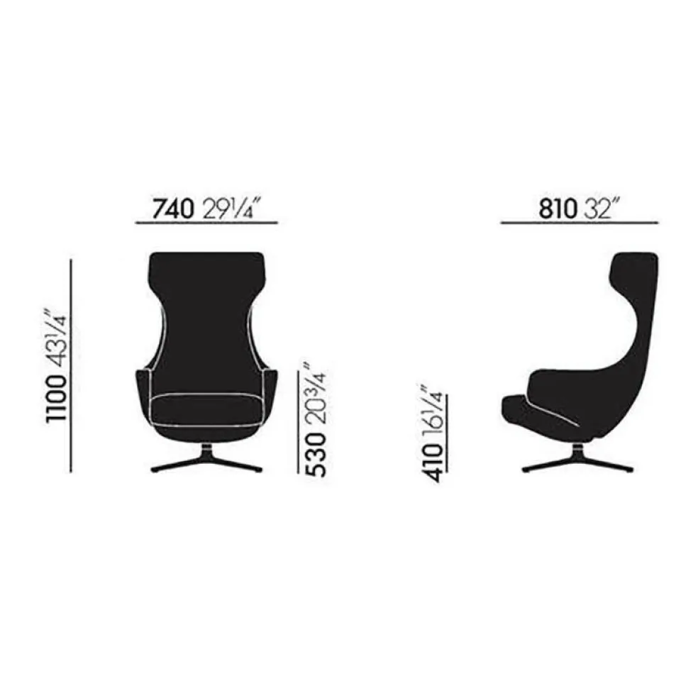 Grand Repos Sessel & Ottoman Stoff