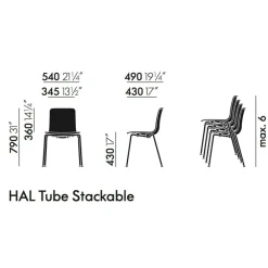 Hal Tube RE Stuhl stapelbar