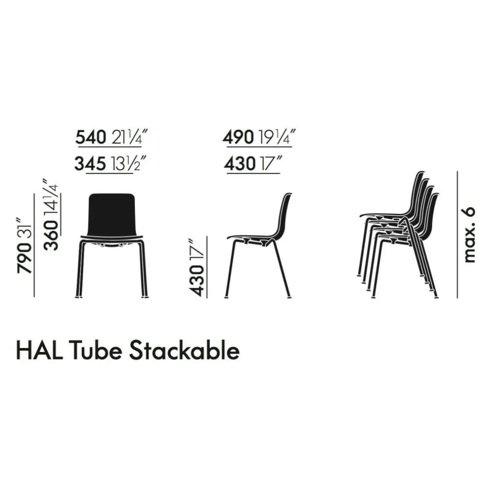 Hal Tube RE Stuhl stapelbar