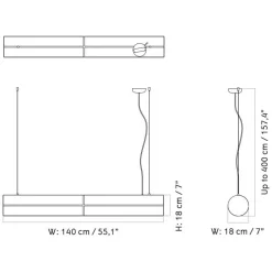 Hashira Linear LED Pendelleuchte 140cm
