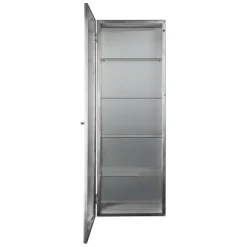 Haze Wandschrank geriffeltes Glas 35x100cm Edelstahl