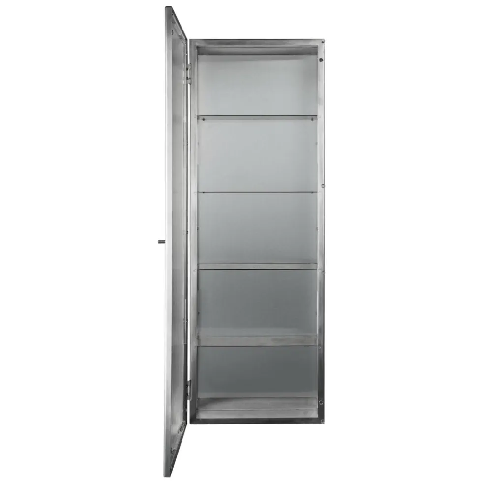 Haze Wandschrank geriffeltes Glas 35x100cm Edelstahl