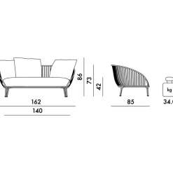 Hiray Gartensofa 162x85cm