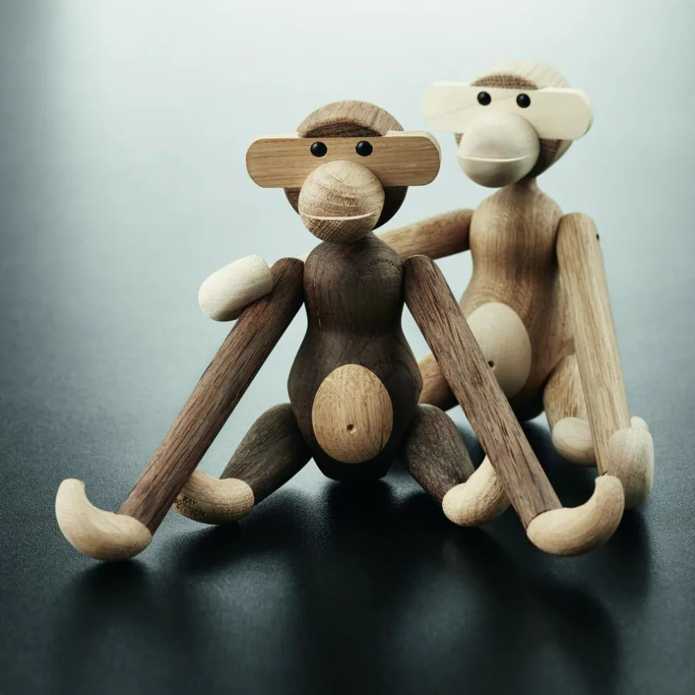 Holzfigur Affe klein Eiche