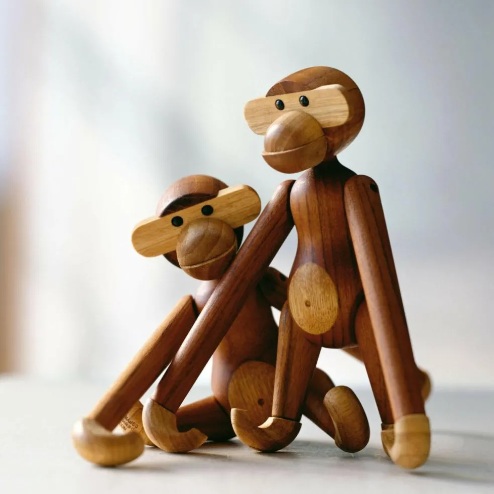 Holzfigur Affe klein Teak