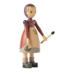 Holzfigur Mädchen mit Schwefelhölzchen