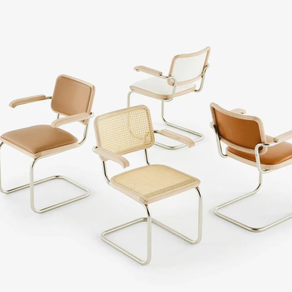 JS. THONET a personal Interpretation by Jil Sander S 64 P Nordic Freischwinger Armlehnstuhl