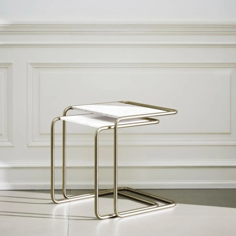 JS. THONET a personal Interpretation by Jil Sander B 97 Nordic Beistelltisch 2er Set Marmor