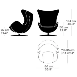 Jubiläumsedition 2022 Egg/Das Ei™ Loungesessel Leder