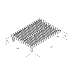 Kaya Small Doppelbett 140x200cm ohne Kopfteil