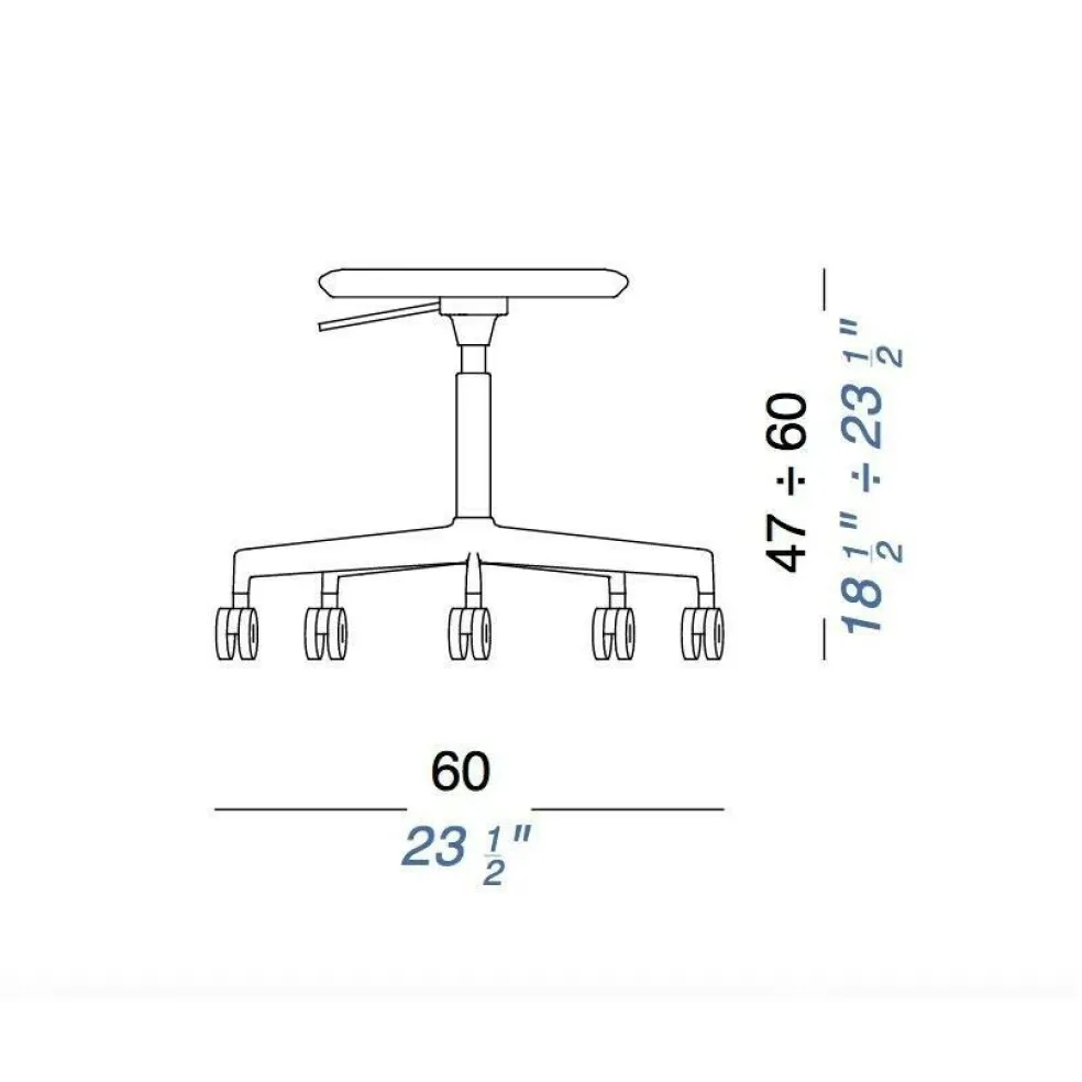 Lab S72 Drehhocker 47-60cm