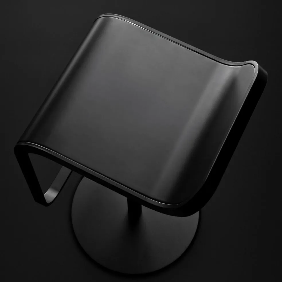 LEM S80 Barhocker Gestell Schwarz Sitzfläche Leder