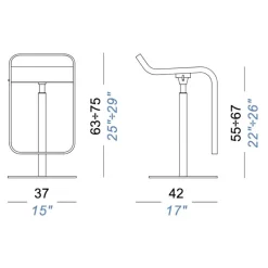 LEM S79 Barhocker Sitzfläche Eiche 63-75cm
