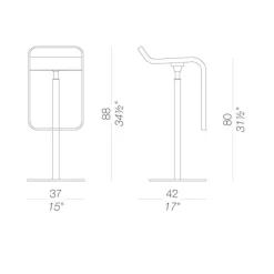 LEM S81 Barhocker Sitzfläche Edelstahl H88cm