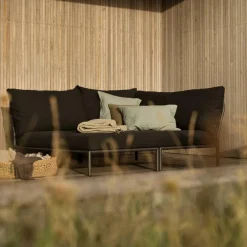 Level 2 Cozy Gartensofa links Gestell dunkelgrau