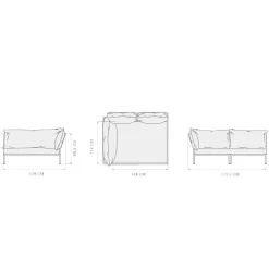Level 2 Cozy Gartensofa rechts Gestell dunkelgrau