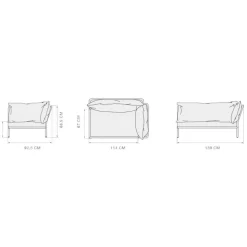 Level 2 Gartensofa links Gestell dunkelgrau